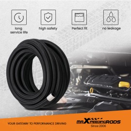 maXpeedingrods 6AN 20FT Stainless Steel Fuel Hose Line Fitting Kit & 10 Pcs Swivel Hose End