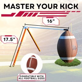 HVM Kickoff! Football Holder - Premium Kicking Tee for Field Goal & Extra Point, Fits Any Size Football - Blue & White