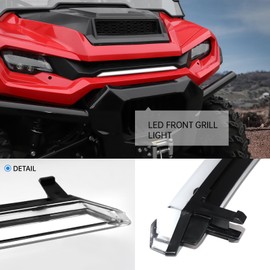 XATVXUTV Front Grill Light for Honda Pioneer 1000 2022-2025, LED Front Accent Light Bar Auxiliary Hood Lamp Mesh Lamp Bar for Honda Pioneer 1000 2022-2025 Accessories