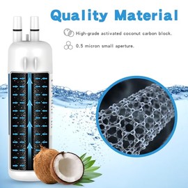 Fancial Fancial NSF Certified Refrigerator Water Filter Replacement(EDR1RXD1), Compatible with Whirlpool, Maytag, KitchenAid - Reduces 99% Contaminants, 6-Month Long Life,three-pack