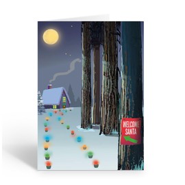 Stonehouse Collection Cabin In Forest Christmas Cards, Boxed Winter Forest Holiday Cards, USA Made, Pack of 18 (Standard)