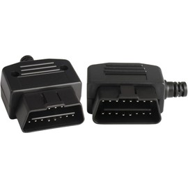 MeitrciL 2Pcs 16 Pin OBD2 Male Connector Plug with Screws, Automobile OBD2 Connector Diagnostic Tool Adapter Car Accessories for OBD Extension Cord