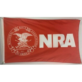 PringCor NRA Traditional Flag Banner 3x5FT National Rifle Association Man Cave Red Gun