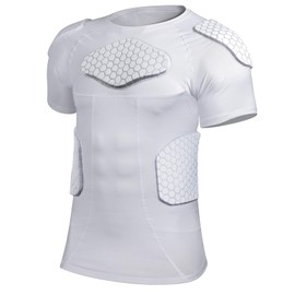 Eicolorte Football Compression Shirt Padded Shirt Youth Baseball Chest Protector Youth Football Compression Shirt Rib Protectors for Basketball Rugby Lacrosse