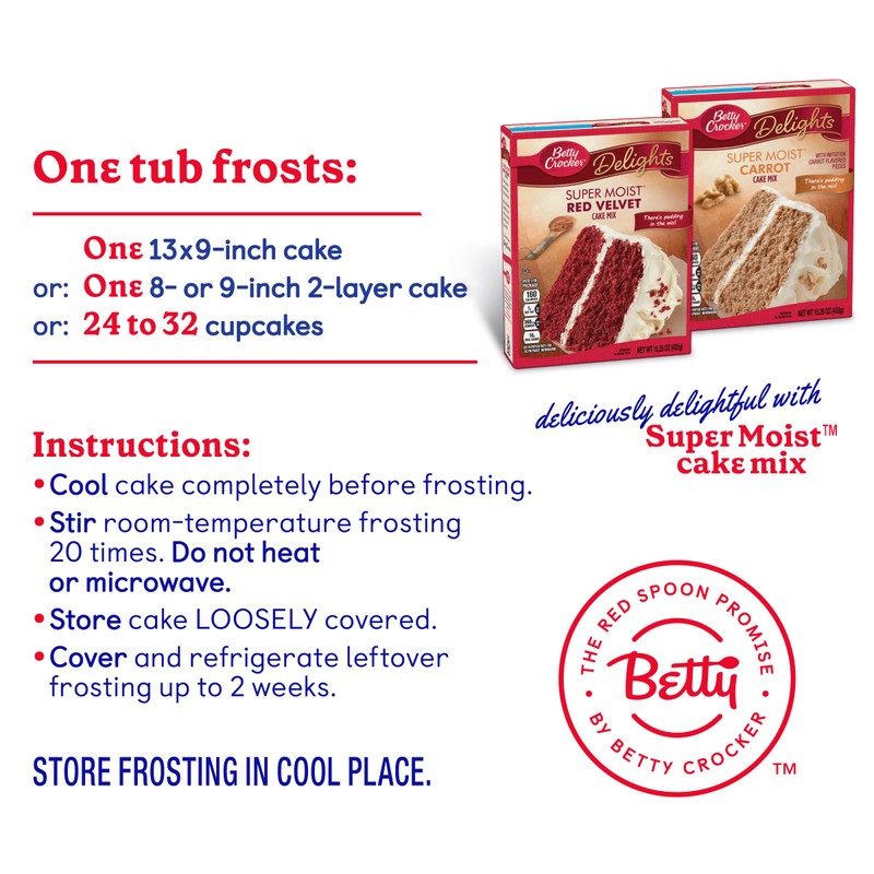 Betty Crocker Whipped Cream Cheese Frosting, Gluten Free, 12 oz