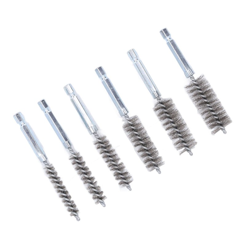 Walfront 6PCS Hole Cleaning Brushes Bore Brush Twisted Wire Cleaning