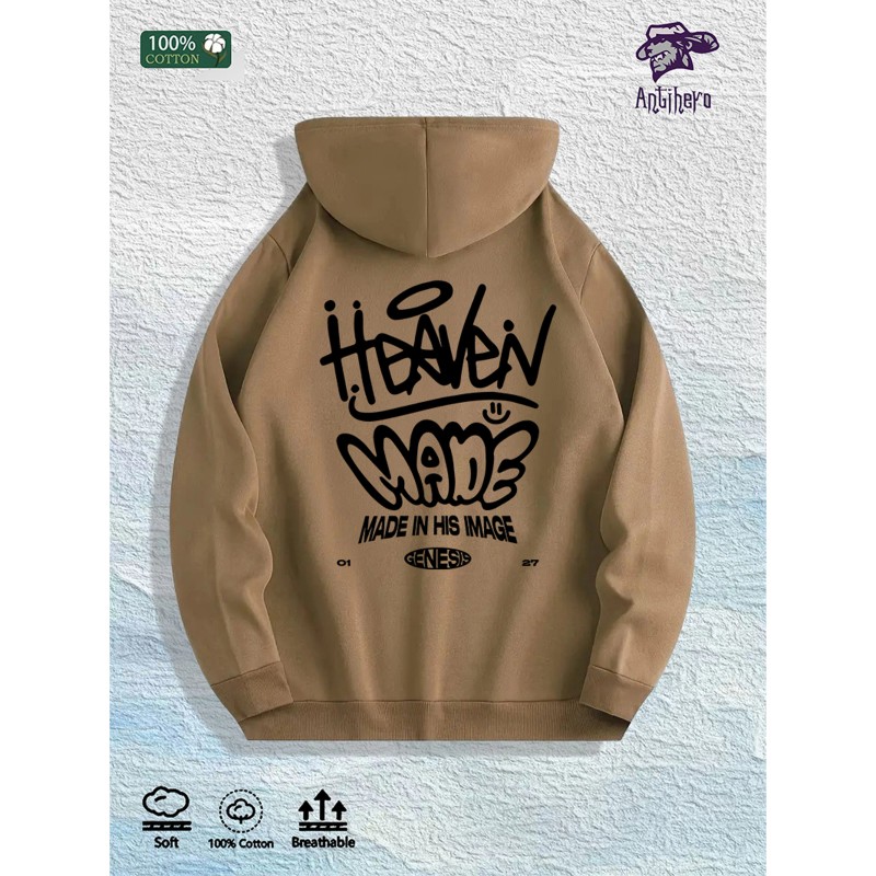 Heaven Made Graphic Hoodie 100% Cotton US Warehouse 7 ColorsColor:
