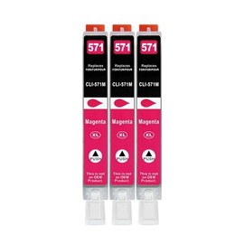 3 XL Printer Cartridges Compatible with CLI-571 M Magenta for Canon PIXMA MG5750 MG5751 MG5752 MG5753 MG6850 MG6853 MG7750 MG7753 TS5050 TS5053 TS5055 TS6050 TS6 052 TS8050 TS8053 TS9050 TS9055