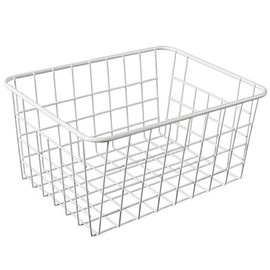 TEERFU Wire Storage Basket Bins Organizer,Large Metal Wire Basket Freezer Storage Organizer Bins with Handles for Kitchen Cabinets, Pantry, Closets, Bedrooms, Bathrooms,Freezer,28.5x22x12cm