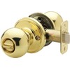 Door Knob, Indoor Grip Ball (Ball Shape, Keyed, Polished Brass)