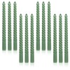 Tobeape Sage Green Twisted Taper Candles Set of 12, 10