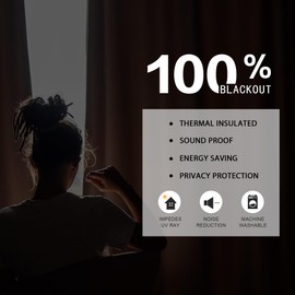 DUALIFE Blue Blackout Curtains 102 Inch Length 2 Panels Set for Living Room Bedroom Rod&Back Tab Thermal Insulated 100% Black Out Linen Drapes Room Darkening Window Curtains 72" x 102"