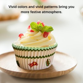 Muffin Cases Paper, Muffins Baking Cups, Cupcake Moulds, Disposable Baking Cups, Cupcake Christmas Styles Paper Cases Liners Wrapper, for Baking, Dessert, Party, Birthday, Wedding, 200 Pieces