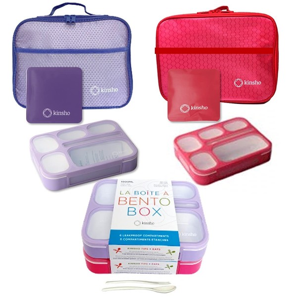 Bento Boxes with Bags and Ice Packs Set of 2.