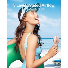 CoolKick Mini Portable Hand Fan Powerful Handheld Fan, USB Rechargeable Small Pocket Fan, 3 Speeds Hand Fan for Travel/Summer/Concerts/Lash, Gifts for Women. Eyelash Fan for Stylish Women (1, Pink)