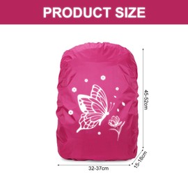 Rain Cover Backpack, 35L Rain Cover School Bag, Reflective Backpack Cover, Waterproof, Rain Cover Backpack, Reflector Backpack Cover, Backpack Rain Cover for Boys Girls Beginners to School