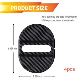 Zikefest Car Door Latches Cover, Carbon Fiber Silicone Car Door Latch Covers, Automotive Door Lock Protection Decoration Accessories, Universal for Most Cars (Black)