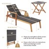Costway 2PCS Patio Chaise Lounge Folding Reclining Beach w/4-Level Adjustable