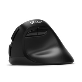 DELUX Ergonomic Mouse, Wireless Quiet, Small Hand Vertical Mouse, 4000DPI 2.4G/Bluetooth 5.0 Dual Mode, Carpal Tunnel, Wrist and Hand Fatigue for Laptop/PC/Mac (M618MINI DB- Black)