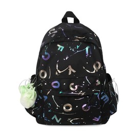 FANDARE Casual Backpack High Middle School Daypack School Bags Backpack Womens Daily Travel Laptop Bag Travel Backpack for Women Men Waterproof Laptop Backpack with Pendant Black