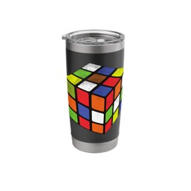 Rubiks Cuber Speed Cubing 80's Vintage 3x3 Cube Game Puzzle Stainless Steel Insulated Tumbler