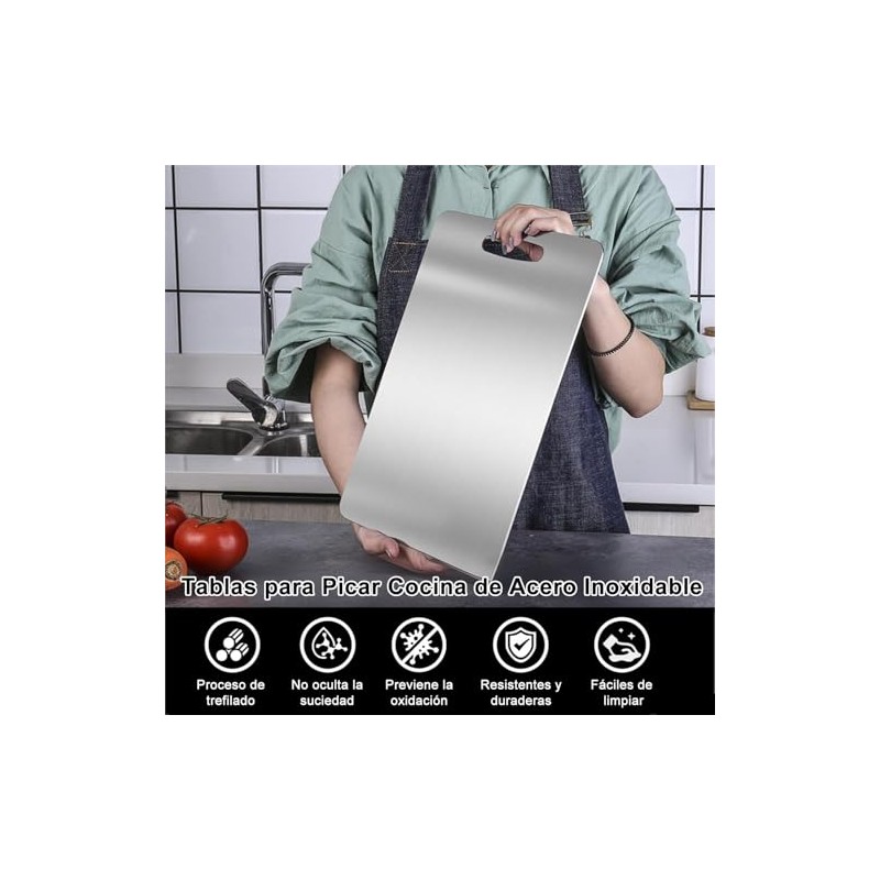 Tabla Para Picar Acero Inoxidable, Tabla de Cortar de Cocina,