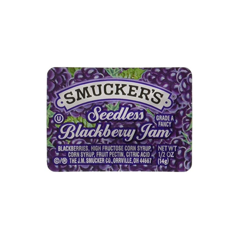 Smucker's Seedless Blackberry Jam, Portion Control, 0.5 Ounces