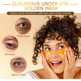 Fanterday Under Eye Patches 40 PCS, Golden Eye Mask for Undereye Bags & Puffy Eyes, Cooling Eye Care for Dark Circles & Wrinkles, Eye Mask Patches with Hyaluronic Acid & Collagen