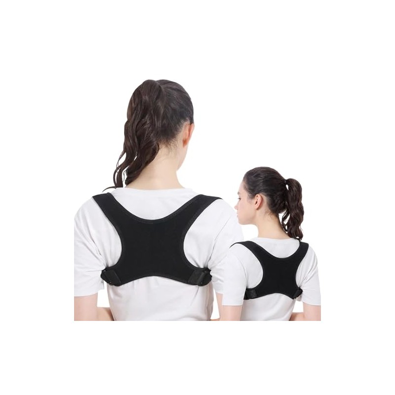 INOID Posture Supporter, Posture Belt, Rolled Shoulders, Black
