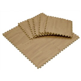 Yunox 140381 Joint Wood Grain Mat, Thickness Approx. 0.4 inches (10 mm), Set of 9, Compatible with Floor Heating, Non-Formaldehyde, Light Brown