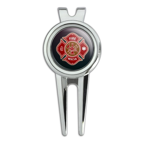 GRAPHICS & MORE Firefighter Fire Rescue Maltese Cross Golf Divot