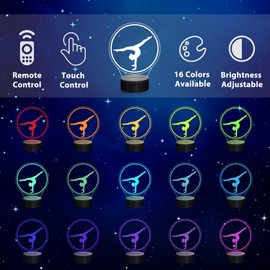 Ammonite Gymnastik Night Light, 3D-LED-Gymnastik-Sportlampe mit 16 Farbwechseln, Fernbedienung und Timer, Geschenke für Mädchen, Frauen, Sportlerinnen und Gymnastikbegeisterte