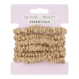 Oz Essentials Small Scrunchie 6 Pack - Beige