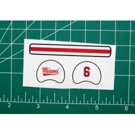 Miami of Ohio Redhawks "White #6" Football Gumball Helmets *DIECUT DECALS ONLY*