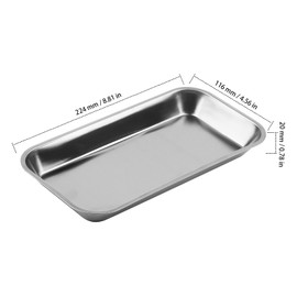 ZEONHAK 6 PCS Small Medical Tray, 22.5x11.5cm Rectangular Surgical Tray, Metal Instrument Tray for Lab Intrument Supplies Tools