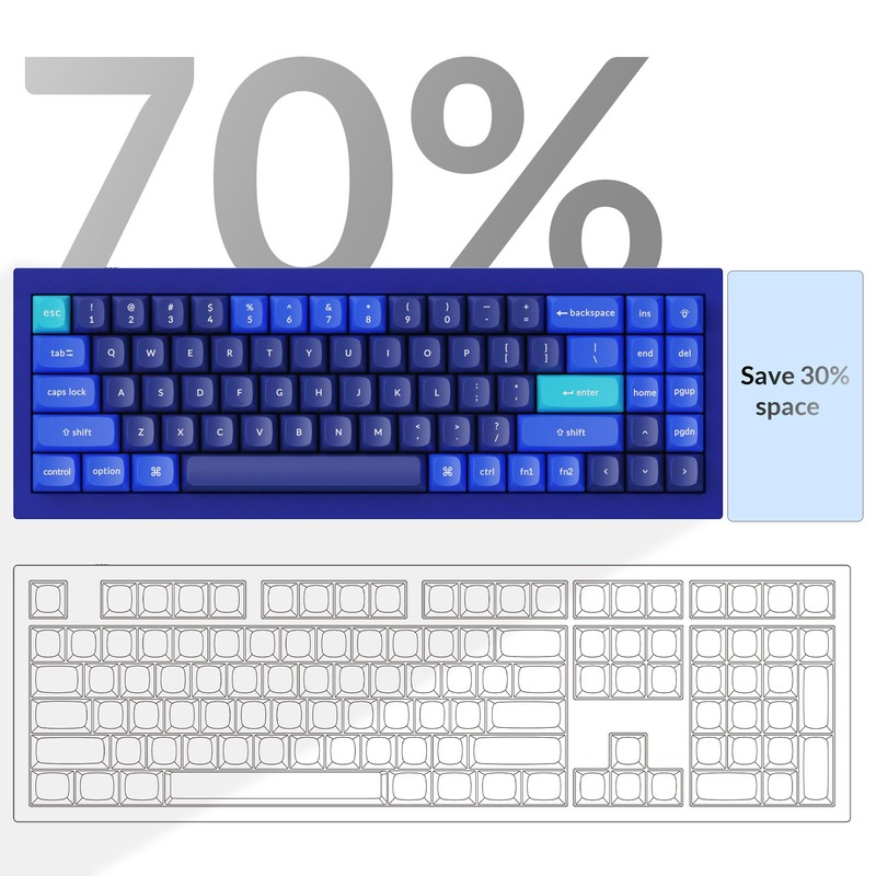 Keychron Q7 Wired Custom Mechanical Keyboard, 70% Layout QMK/VIA Programmable