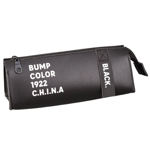 GRmkt Pencil Case, Stationery, Pencil, Zipper, Pen Holder, Simple, Leather,