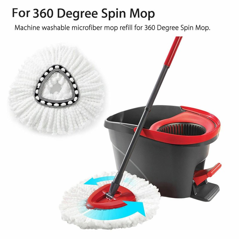 4 Pcs Spin Mop Replacement Head,Triangular Mop Heads with Fine