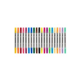 Eberhard Faber Colori 550020 Felt Tip Pens Set, 20 Colouring Pens in Cardboard Case, Felt Tip Pens Thick and Thin Tip