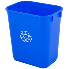 Mix.Home 6 Pack! 10 Gallon Blue Rectangular Wastebasket Restaurant Trash can Commercial Trash can Office Plastic Trash can Bathroom Garbage bin Rectangular Trash cans for Kitchen Janitorial Trash can
