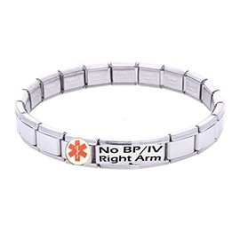 No BP/IV Right Arm Medical ID Alert Bracelet.