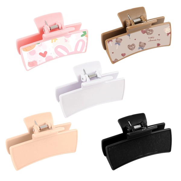 Framendino, 5 Pack Sublimation Hair Claw Clip Blanks Non Slip