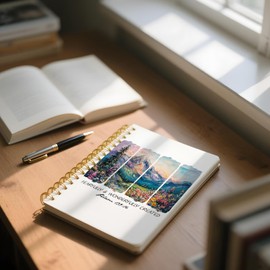 Nihilform Christian Spiritual Growth Notebook - 8.3x5.5 ‘Fearfully Created’ Inspirational Journal Psalm 139:14 Floral Mountain Notebook Christian Inspirational Gift