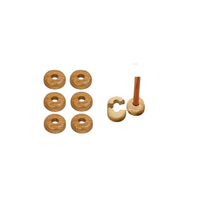 Be-Creative Oak Colour Wooden Radiator Pipe Collars 15mm Easy Split