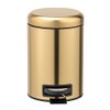 Wenko Leman Cosmetic Pedal Bin Matte Gold 3 L â Cosmetic Bin, Rubbish Bin with Anti-Fingerprint, Capacity: 3 litres, stainless steel, 17 x 25 x 22.5 cm, gold
