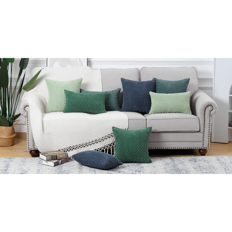 Madizz Set of 2 Decorative Pillow Covers Soft Corduroy Luxury