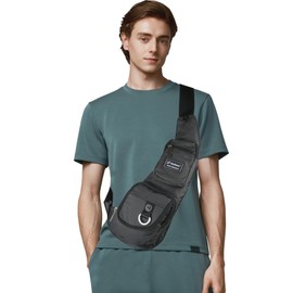 Innturt Nylon Sling Chest Bag Daypack Bicycle Travel Gym Backpack (Black)