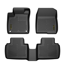 LQI Floor Mats Cargo Liners 3PCS Compatible with Honda Accord Sedan 2018-2022, 1st & 2nd Row, TPE All Weather Protection Black Floor Liners