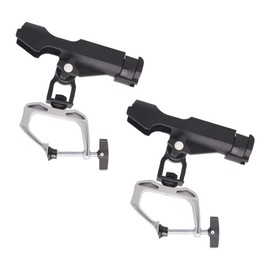 ZONADAH Pack of 2 Fishing Rod Holder Clamp 360 Degree Adjustable Rotation for Boat Kayak Canoe Fishing Boat Accessories for Attaching to Boat Rails Seaside Handles Adjustable Fishing Rod Rack