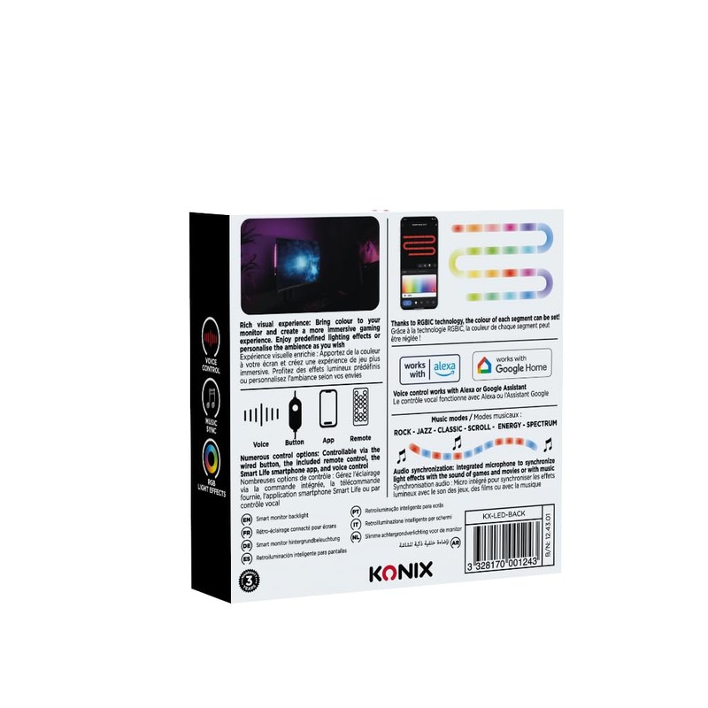 Konix Gaming LED Light Strip Smart Monitor Backlight for 24